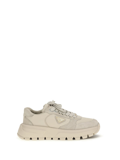 suede and re-nylon sneakers