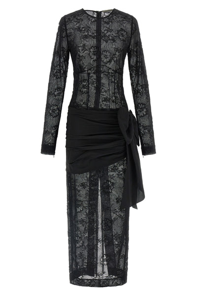 long semi-transparent lace dress
