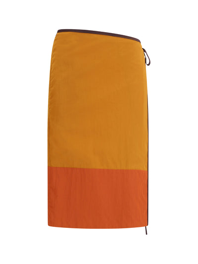 tie-detail colour-block skirt