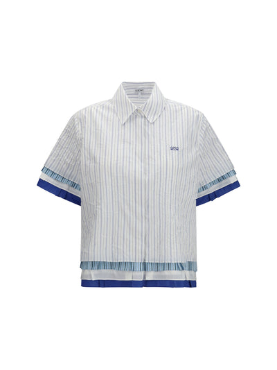 short-sleeved striped shirt