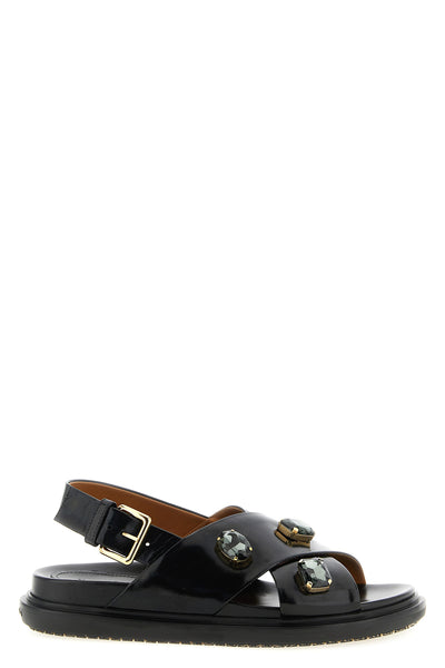 fussbett smooth calf leather sandals