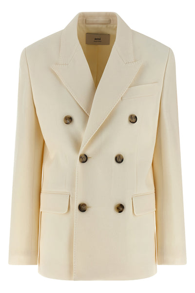 double-breasted wool blazer