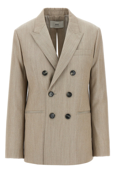double-breasted wool blazer