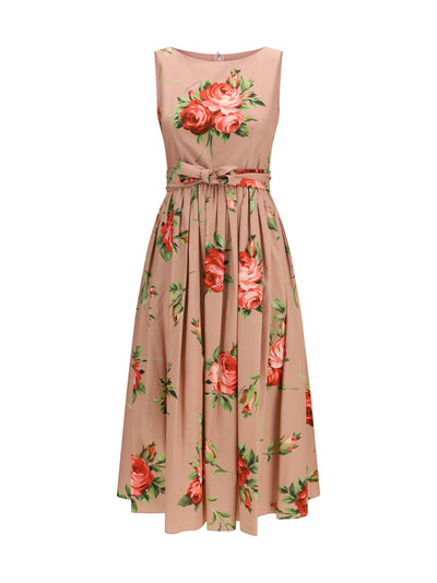 cotton dress with rose bouquet print