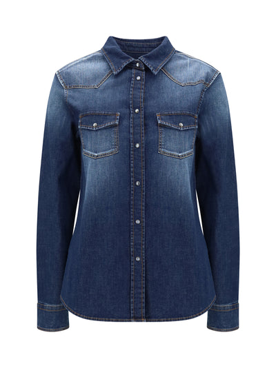lightweight denim western long sleeve shirt