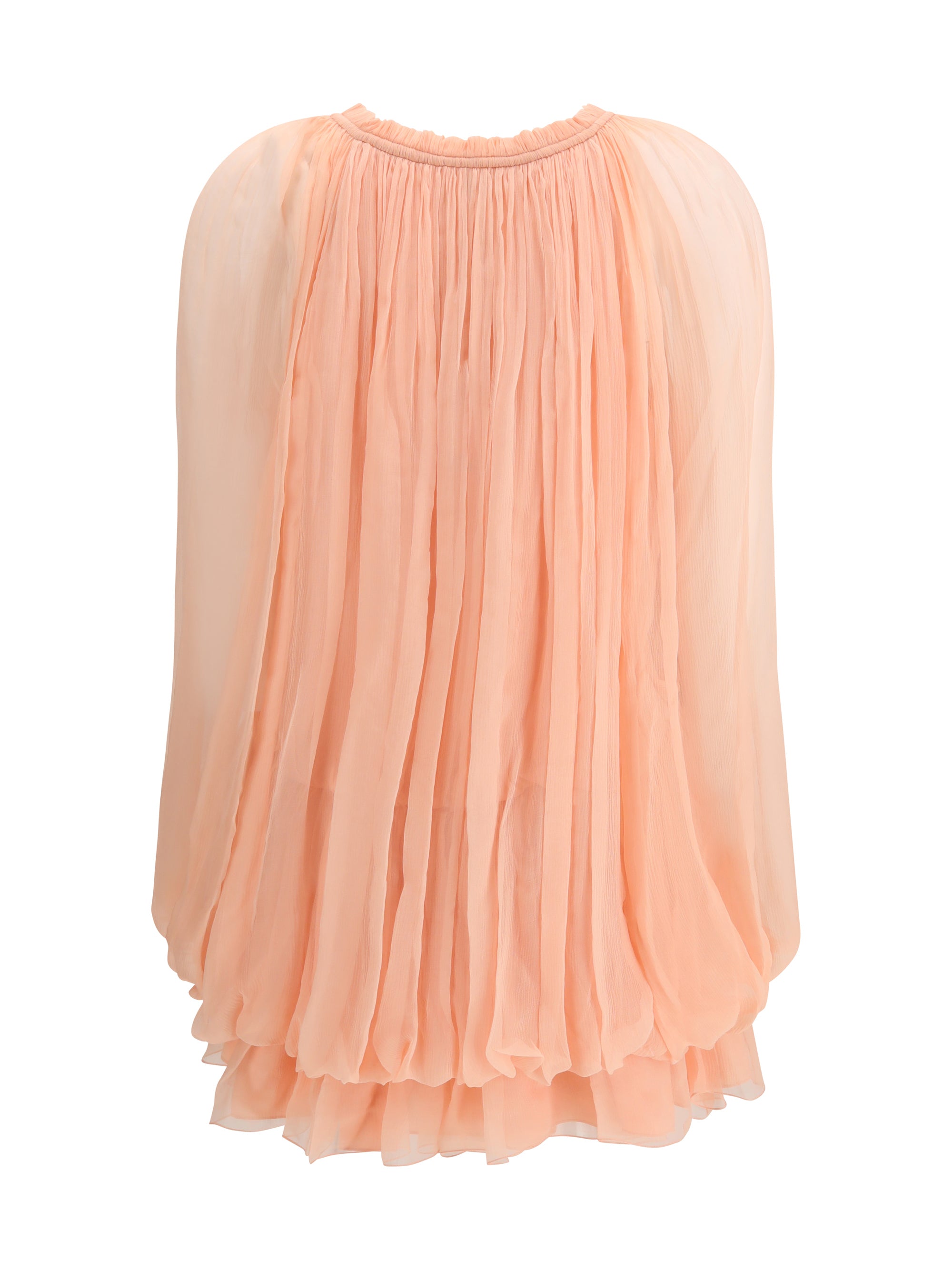 CHLOÉ 38 mini dress with cape in silk muslin
