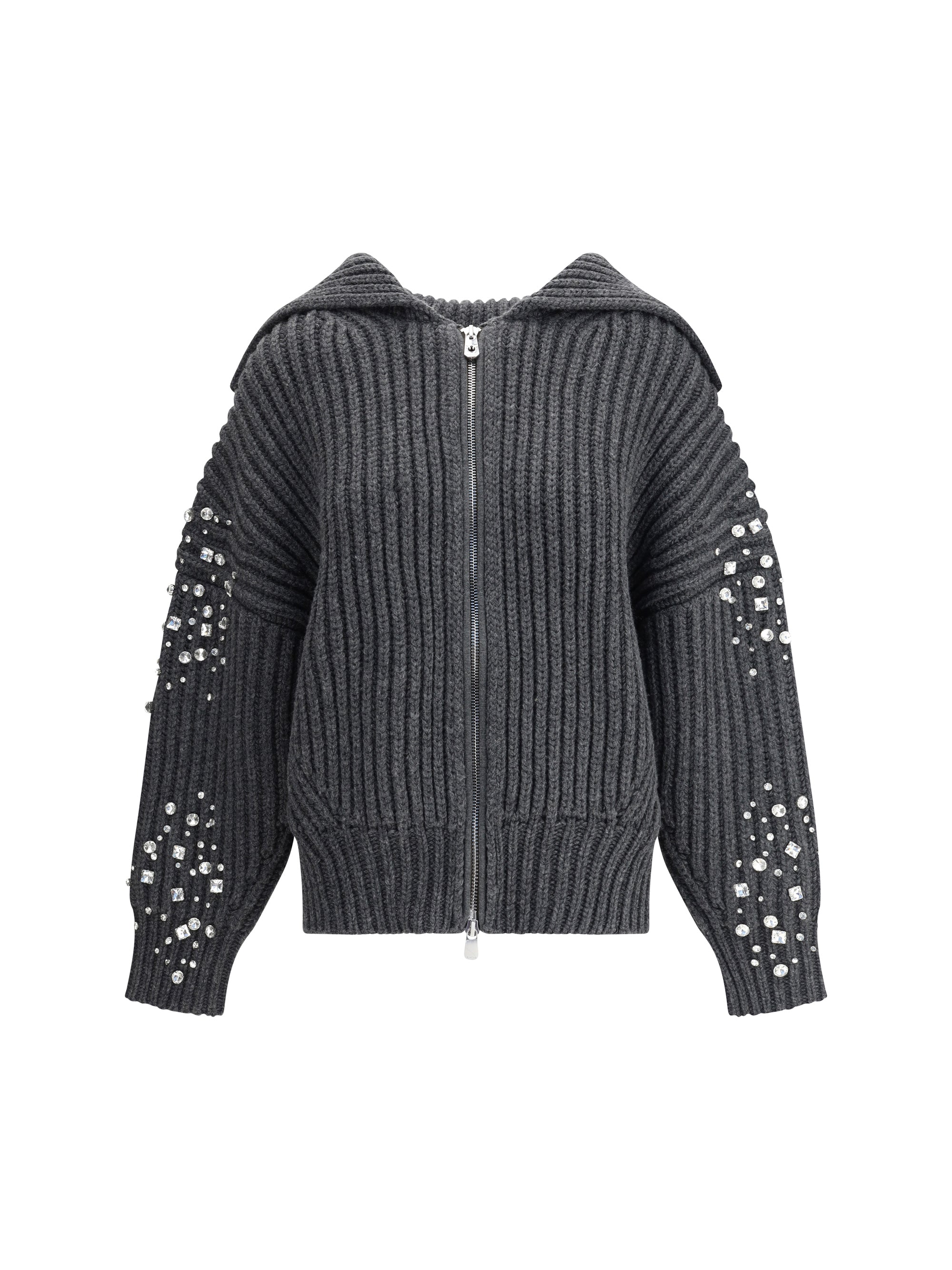PINKO M rhinestones wool cardigan