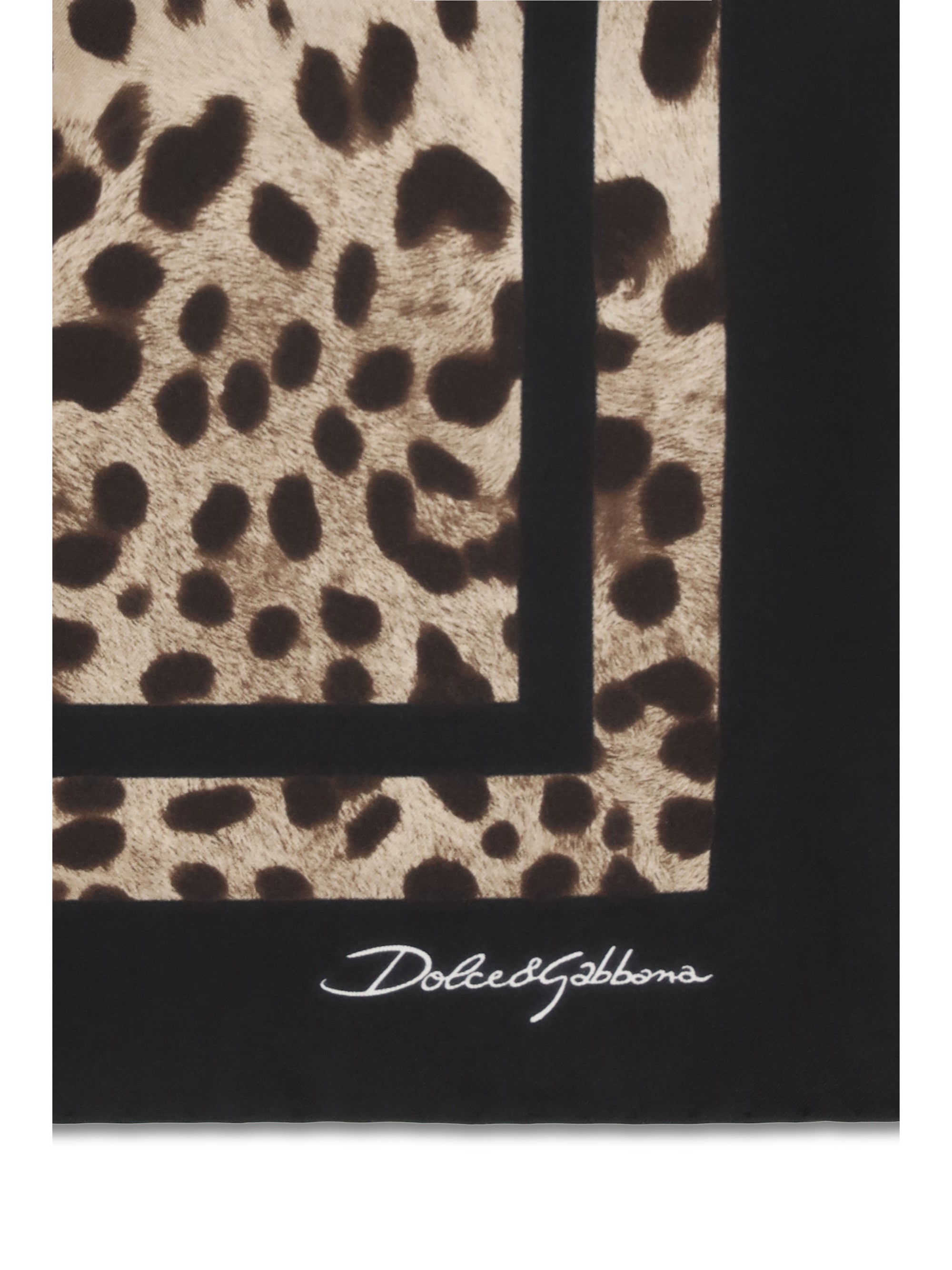 DOLCE & GABBANA OS leopard print silk scarf