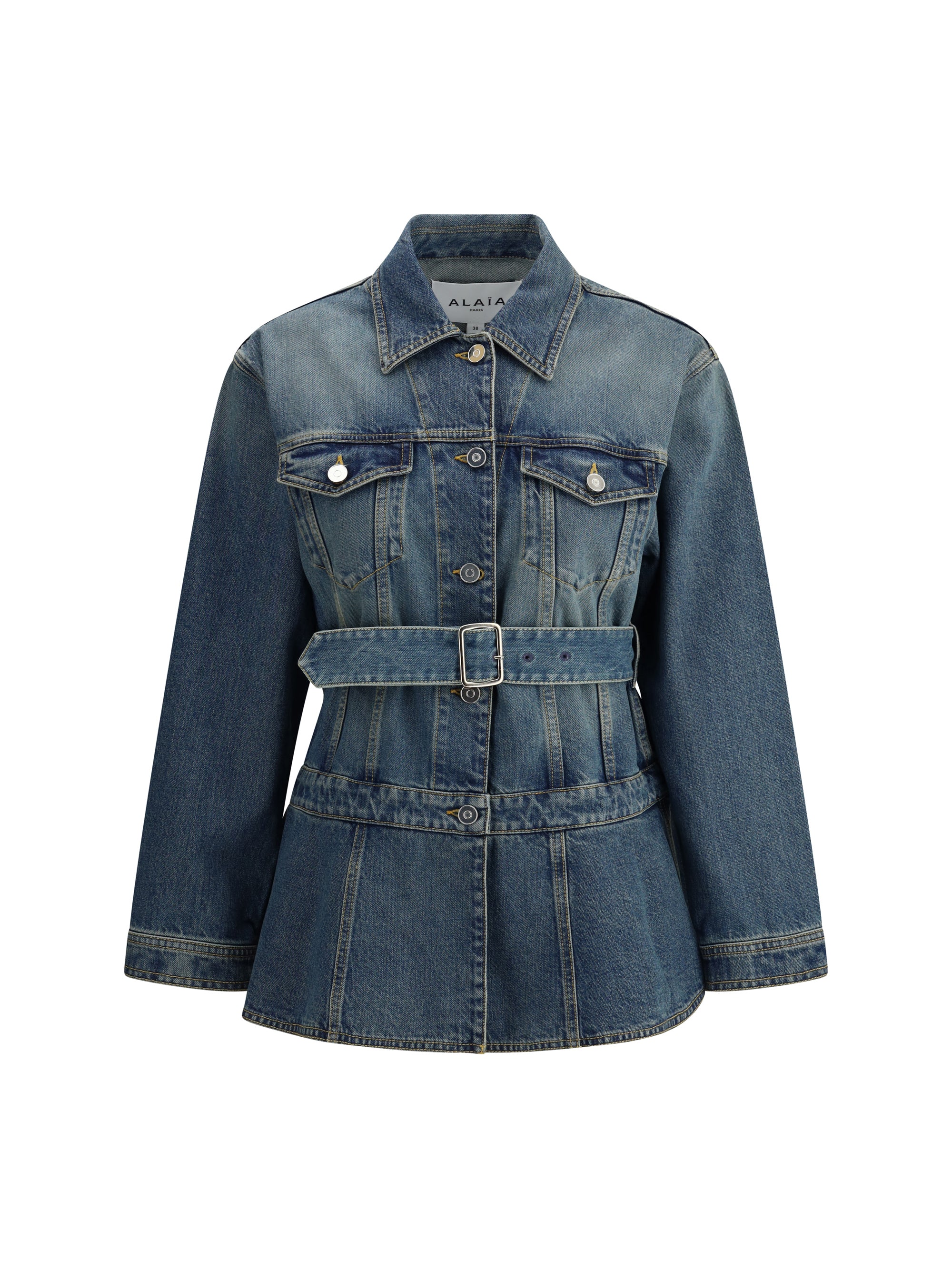 ALAIA 34 peplum denim jacket
