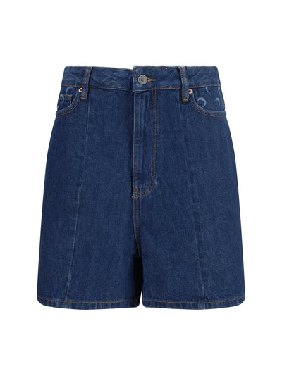 high-waisted denim shorts