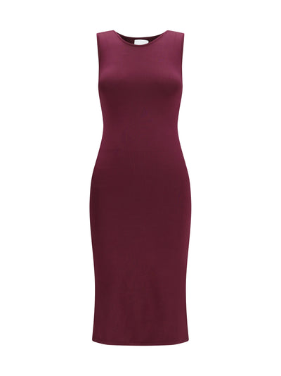 sleeveless slim-fit long silk dress