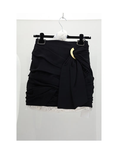 draped mini skirt