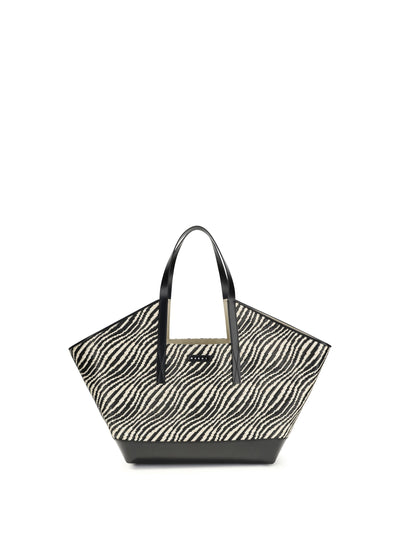 raffia effect fabric tote bag