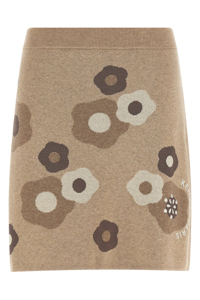 hana dots cotton and wool blend miniskirt