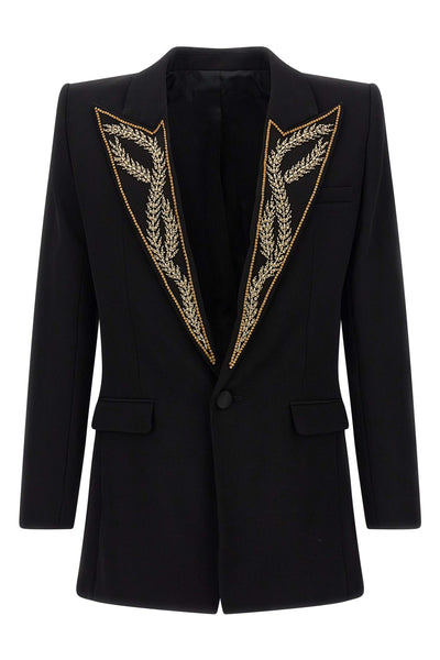 single-breasted hourglass blazer in viscose crêpe