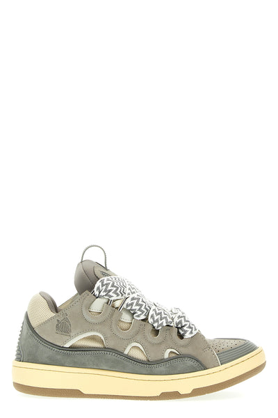 curb sneakers in suede and mesh fabric