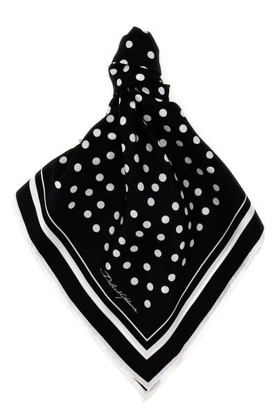 polka dot print silk scarf