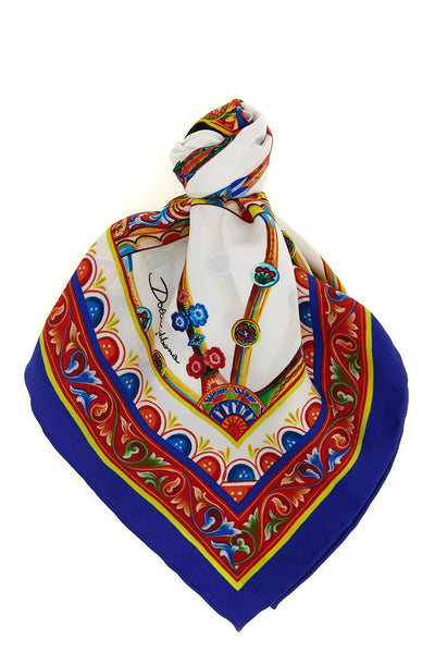 carretto print silk twill scarf