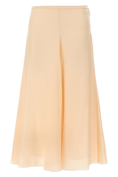 midi skirt in jacquard silk