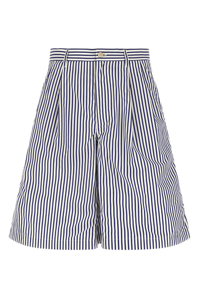 striped cotton poplin bermuda shorts