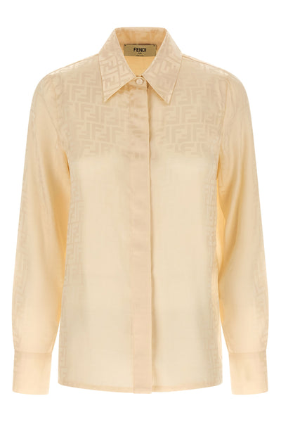 all over ff knit silk shirt
