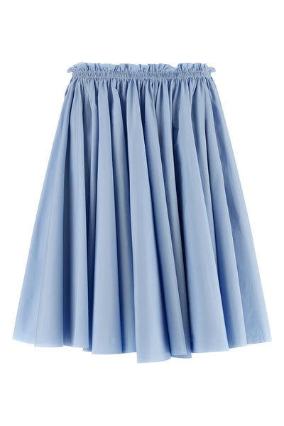 midi skirt in cotton poplin