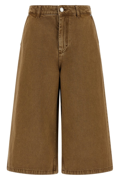 garment-dyed cotton denim bermuda shorts