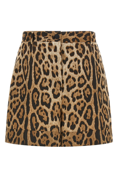 cotton poplin shorts in the iconic animal print