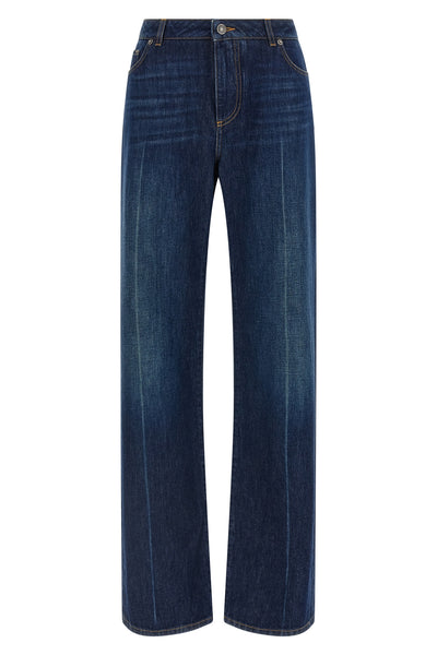 stone-washed cotton denim jeans