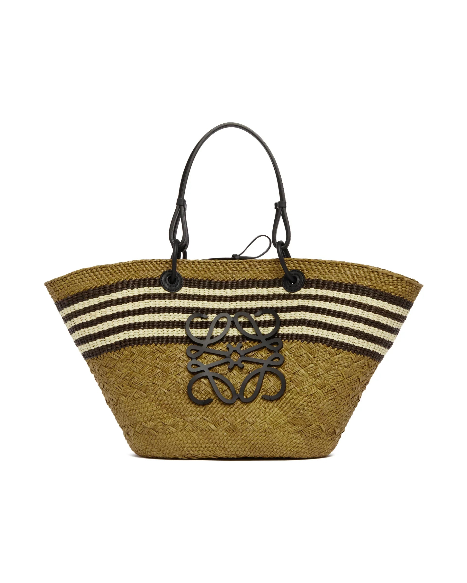 LOEWE Medium Anagram Paula Ibiza Raffia Basket Bag – Khaki