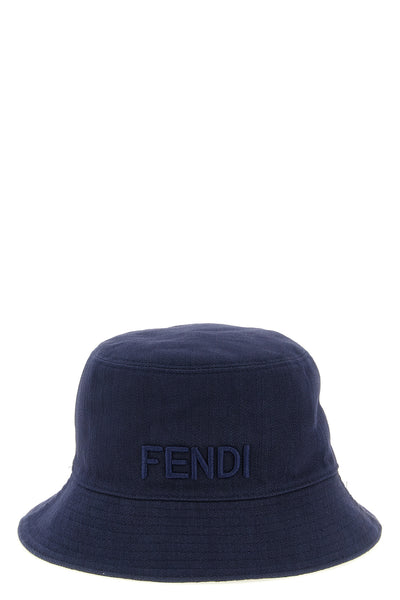 reversible bucket hat in cotton denim