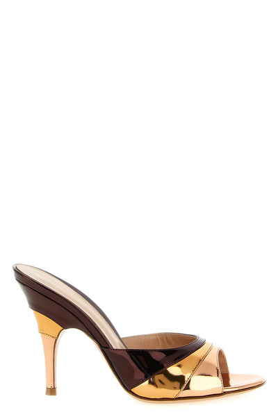 marea mirror-effect leather mules