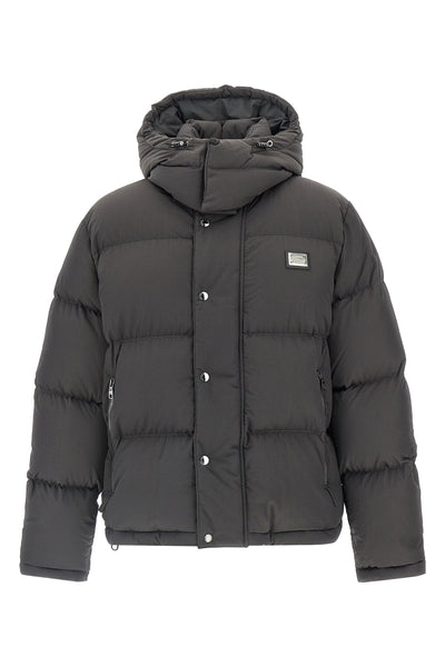 quilted and padded synthetic fabric down jacket
