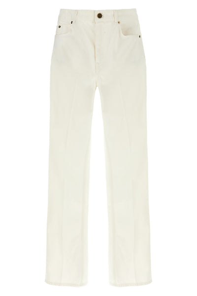 5-pocket high waist cotton denim jeans