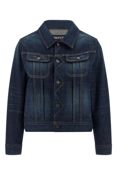 japanese stonewashed cotton denim jacket
