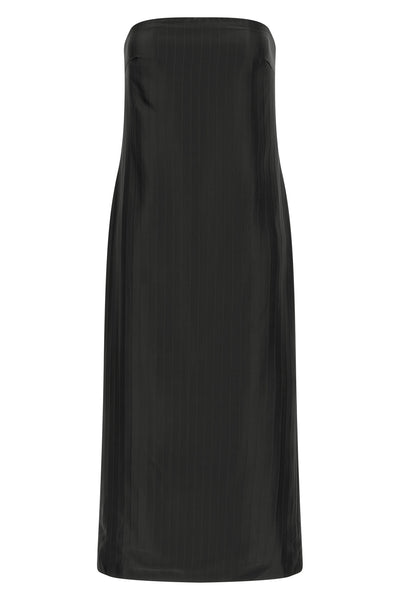 giulia monochromatic striped silk and viscose midi dress