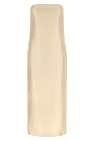 giulia monochromatic striped silk and viscose midi dress