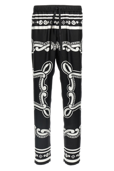 bandana-print silk pajama pants