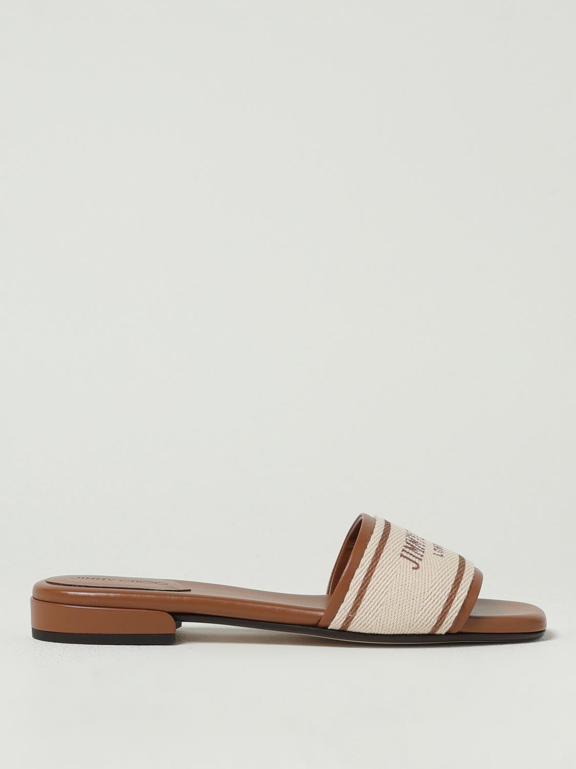 jimmy-choo-woman-s-flat-sandals-joaflatfqt-brown