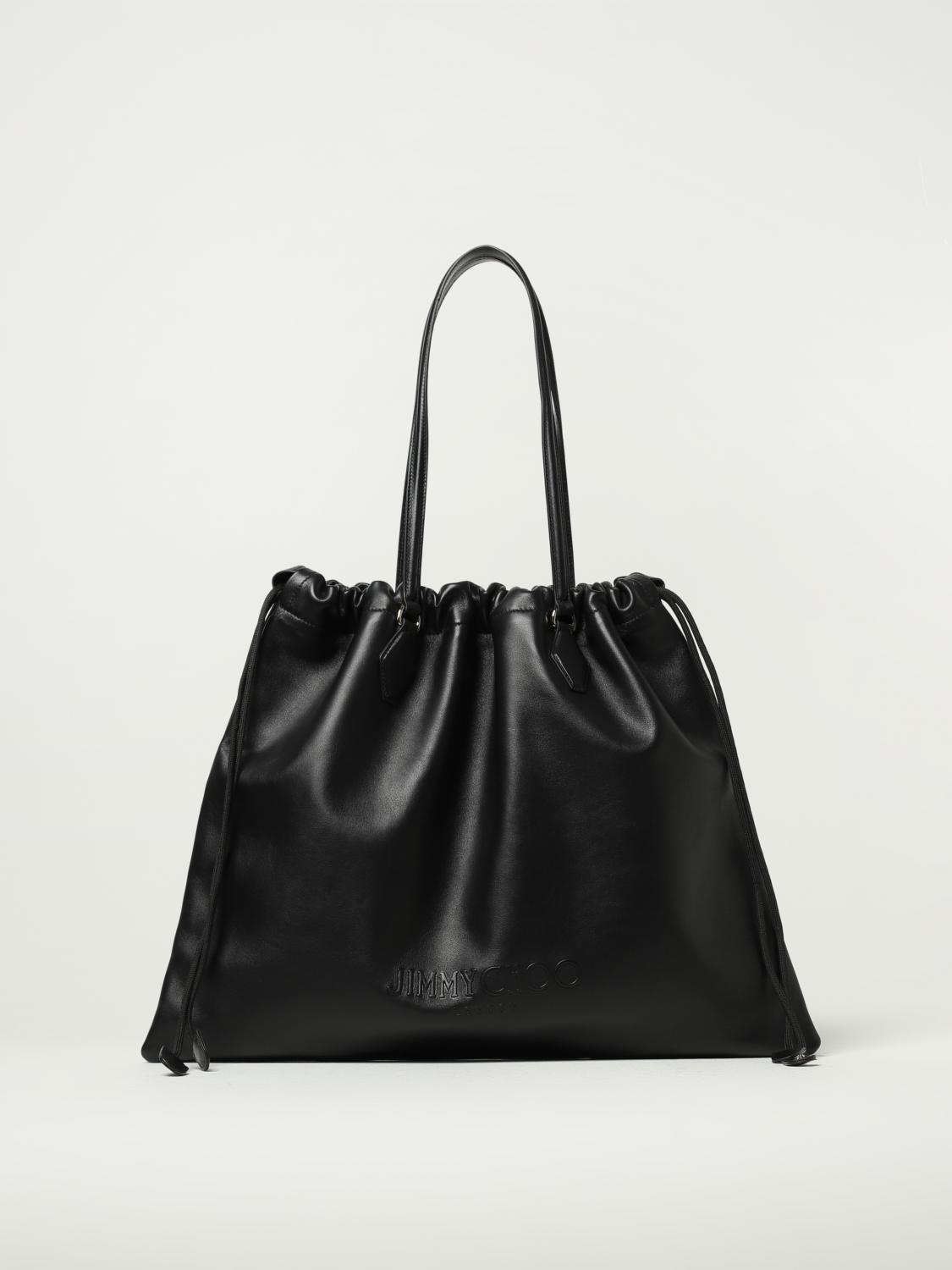 jimmy-choo-woman-s-shoulder-bag-drawstringtote-lzkp-black