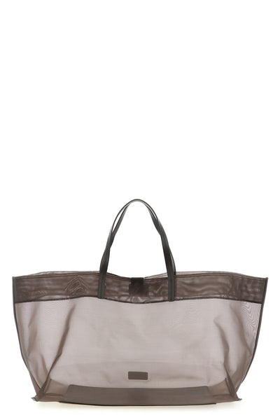 christos large shopping bag in semi-transparent mesh