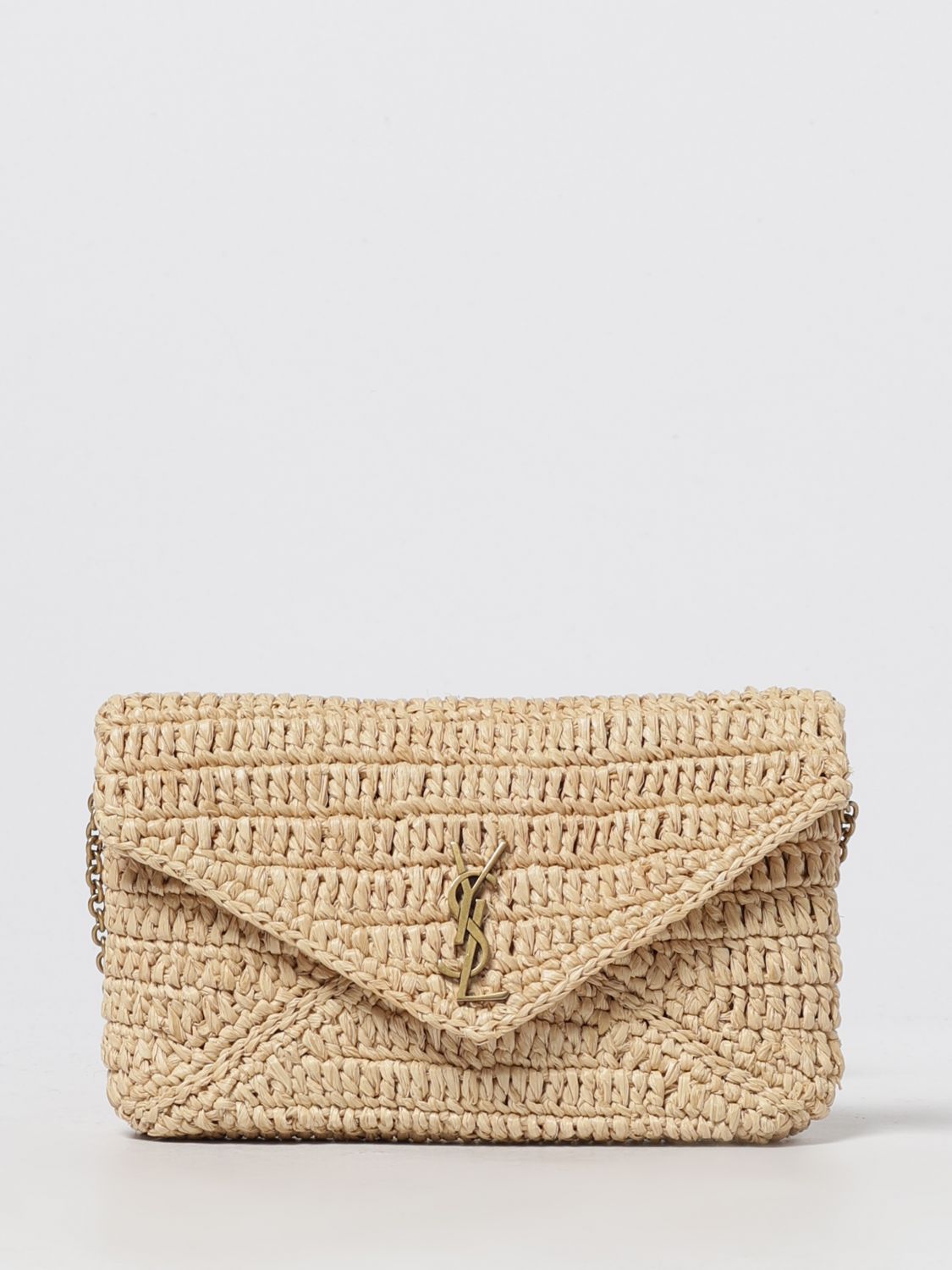 SAINT LAURENT Cassandre Raffia Chain Pouch Bag | Modecraze – MODECRAZE