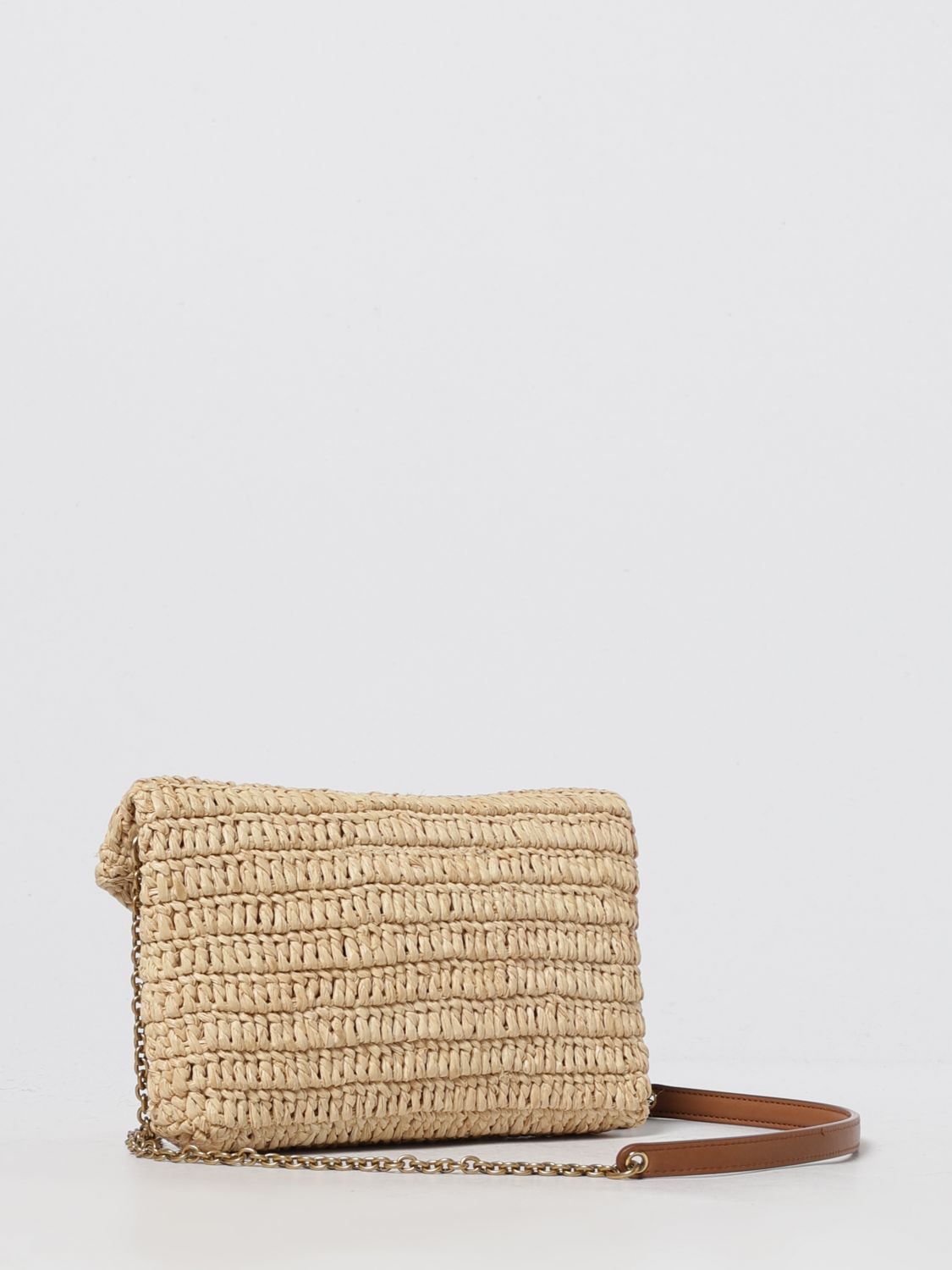 Cassandre Raffia Chain Pouch Bag