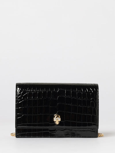 crocodile print leather bag