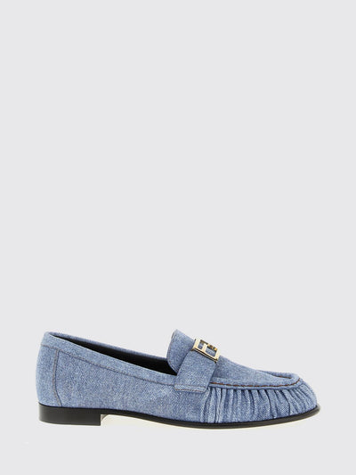 baguette cotton denim loafers