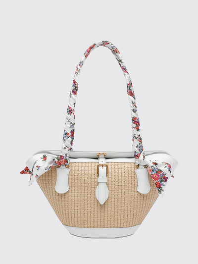 capri coffa bag in raffia and leather