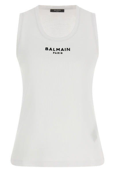 the balmain top defines contemporary luxury through an essential and rigorous co