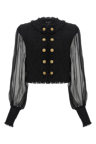 the spencer blazer by balmain redefines the codes of tailoring through a play of