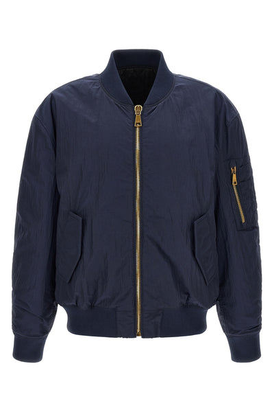 the balmain bomber jacket defines a relaxed silhouette through wide volumes and