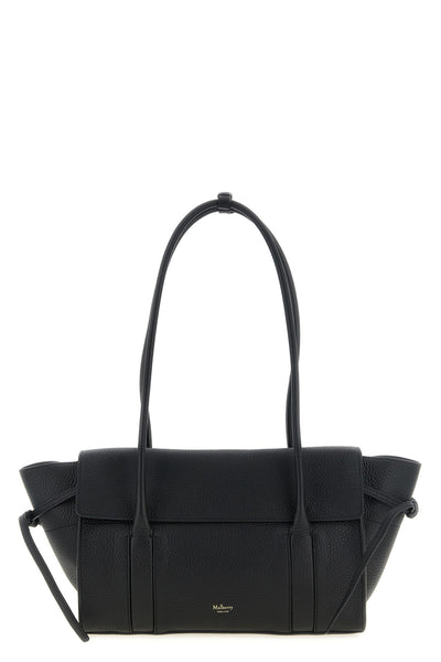 the mulberry soft bayswater small shoulder bag in black hammered calf leather